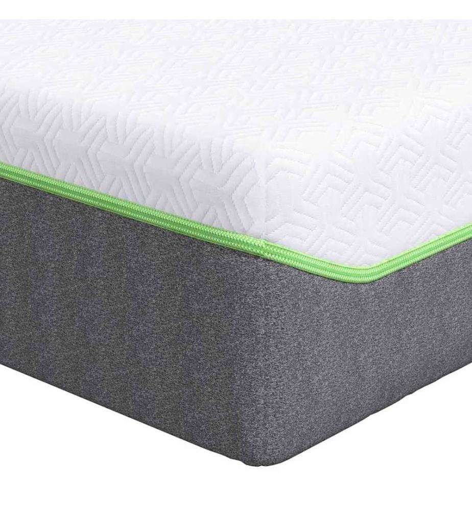Mattress White and Grey 140 x 200 cm Jacquard Fabric