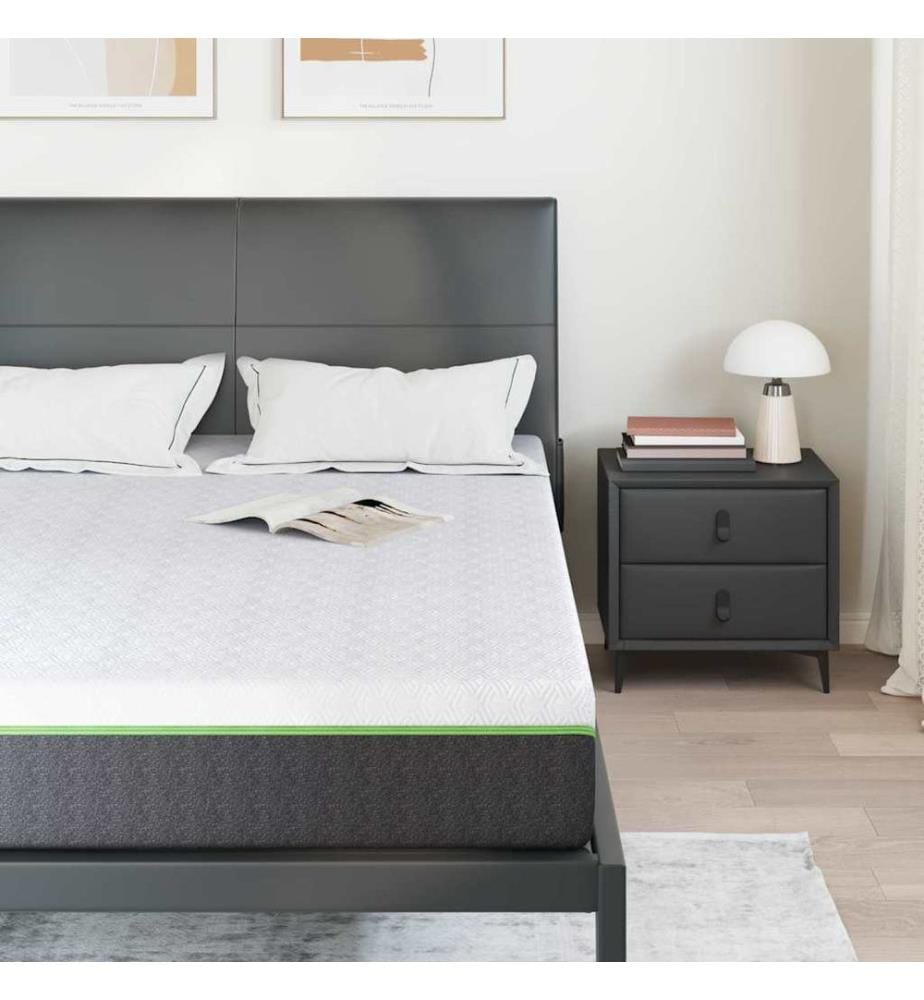 Mattress White and Grey 140 x 200 cm Jacquard Fabric