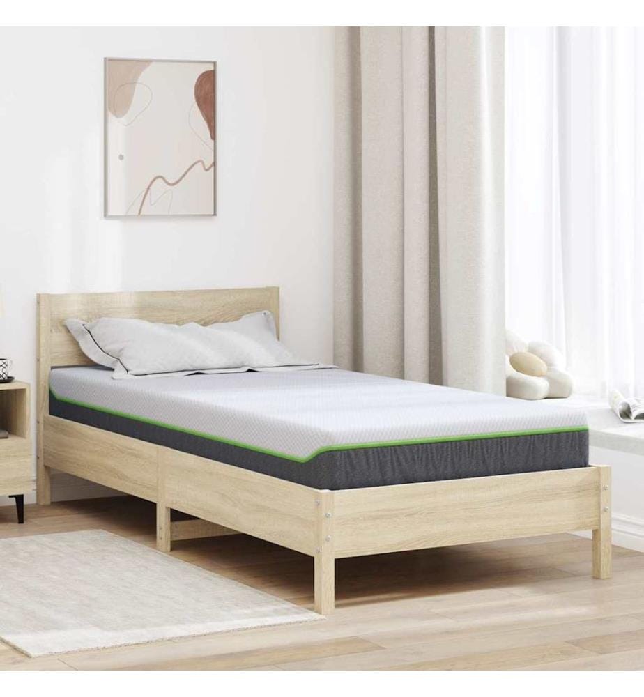 Mattress White and Grey 90 x 190 cm Jacquard Fabric