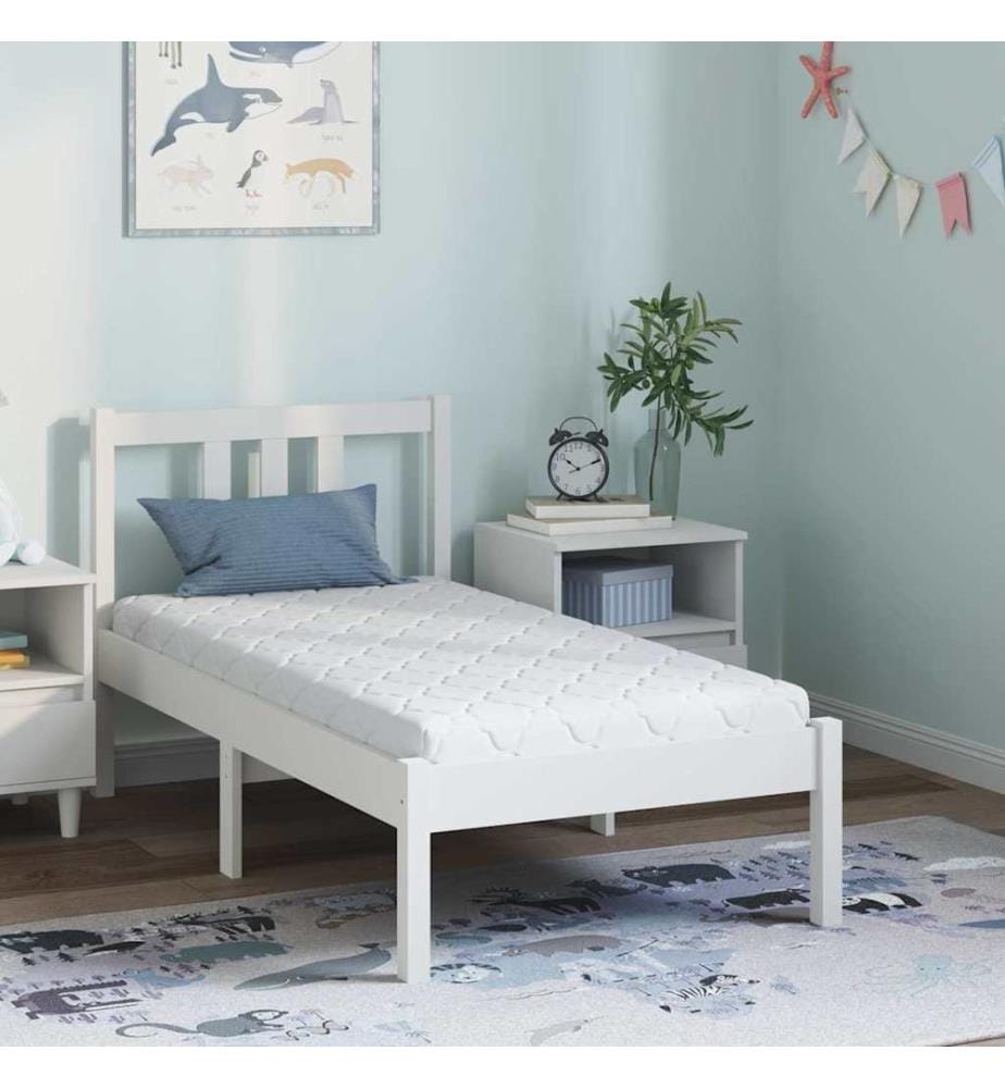 Matelas Blanc 60 x 120 cm Tissu jacquard