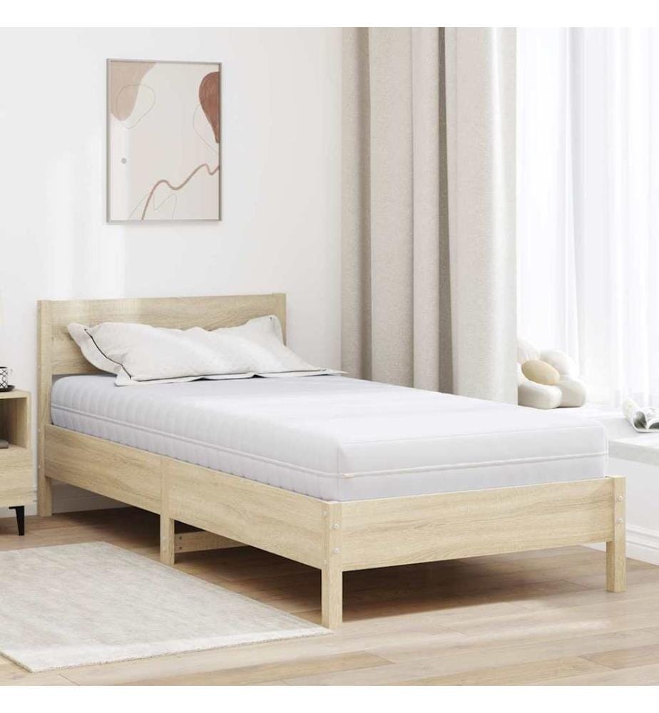 Matelas Blanc 90 x 200 cm Ressort ensaché