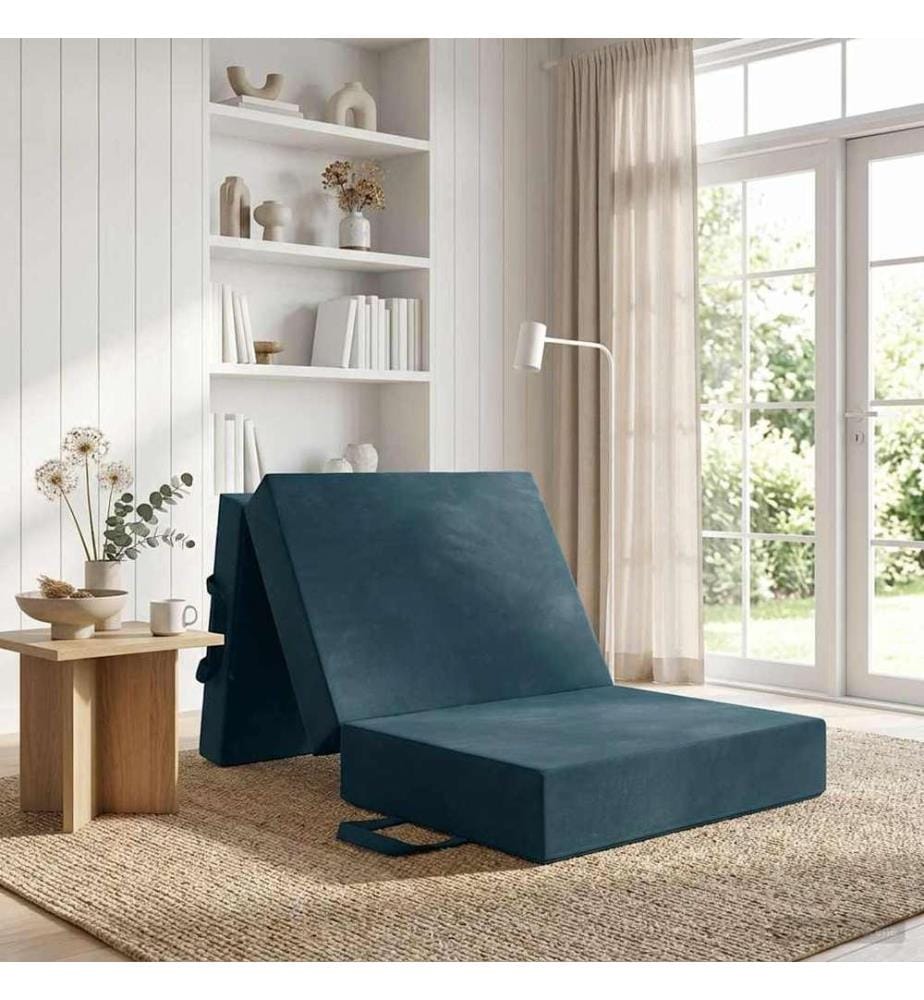 Canapé-lit pliable 75 x 63 x 45 cm Bleu