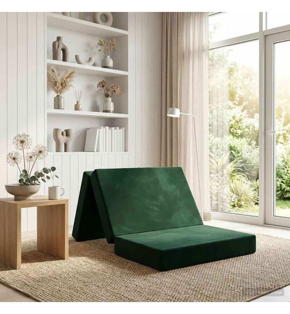 Klappsofa Bett 90 x 67 x 45 cm Dunkelgrün