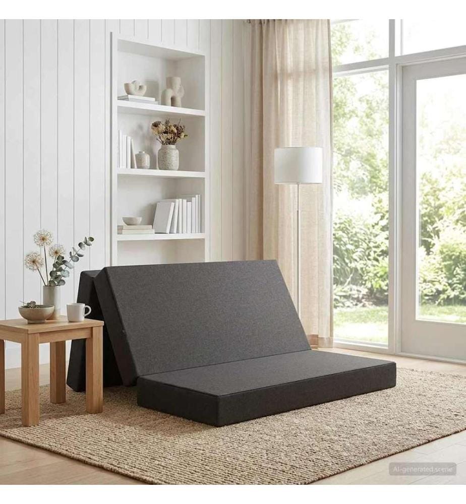 Klappsofa Bett 120 x 67 x 45 cm Dunkelgrau