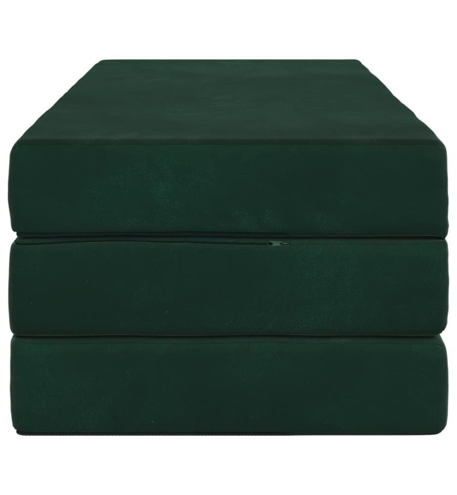 Canapé-lit pliable 120 x 67 x 45 cm Vert foncé