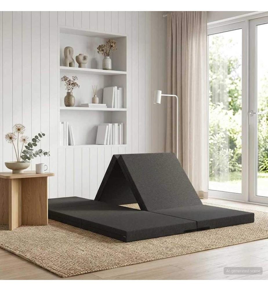 Klappsofa Bett 140 x 67 x 45 cm Dunkelgrau