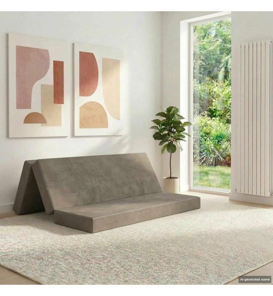 Klappsofa Bett 160 x 67 x 45 cm Hellgrau