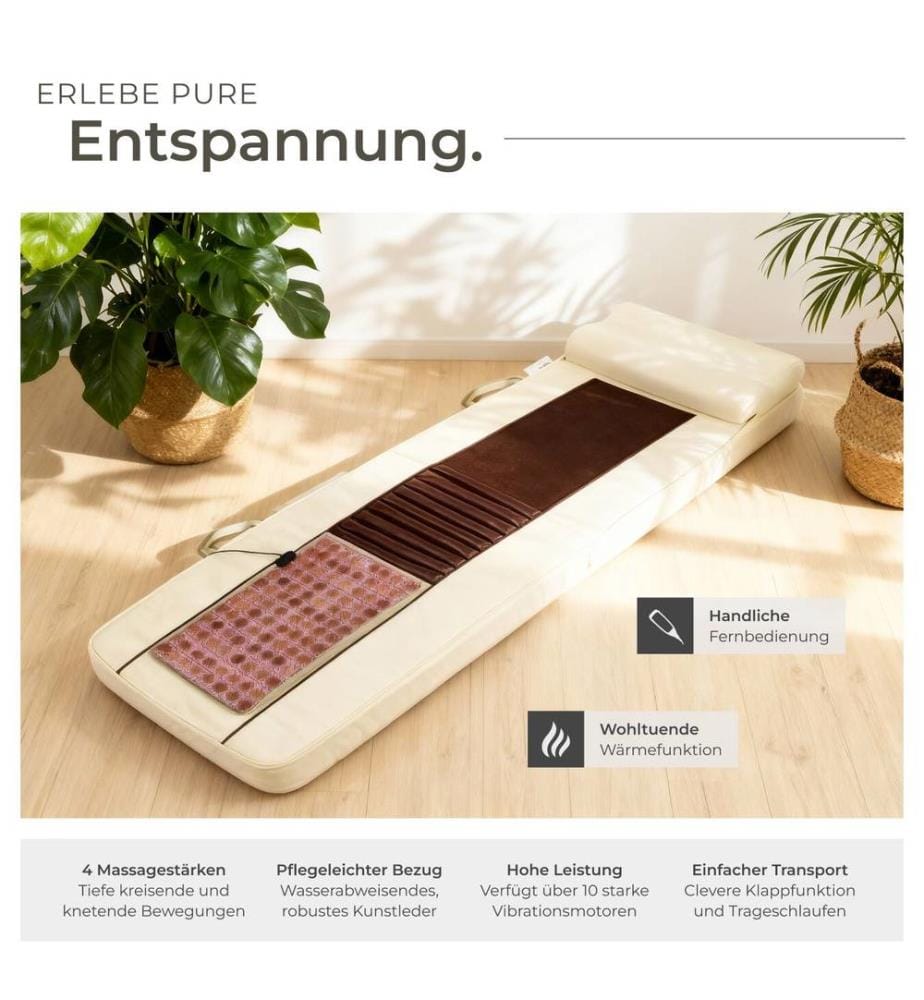 Matelas de massage Shiatsu avec la pierre Jade - Relaxation - beige