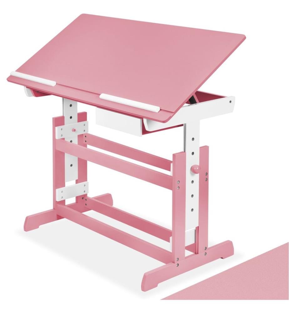 Bureau réglable en hauteur et inclinable 109x55x63-94 cm - rose vif