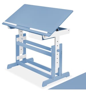 Bureau réglable en hauteur et inclinable 109x55x63-94 cm - bleu