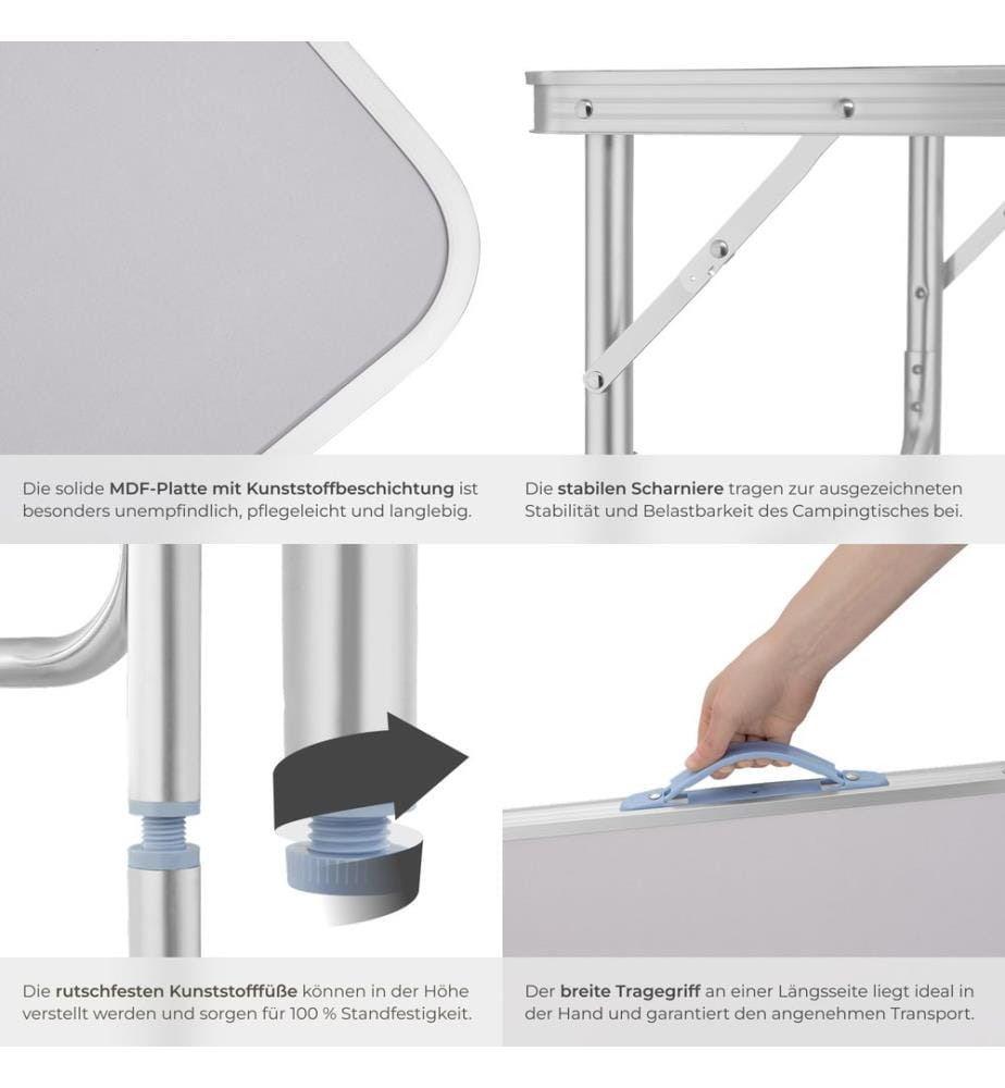 Table pliante valise - gris