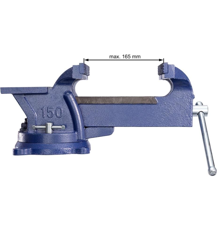 Morsa a vite con incudine, girevole a 360° - 165 mm