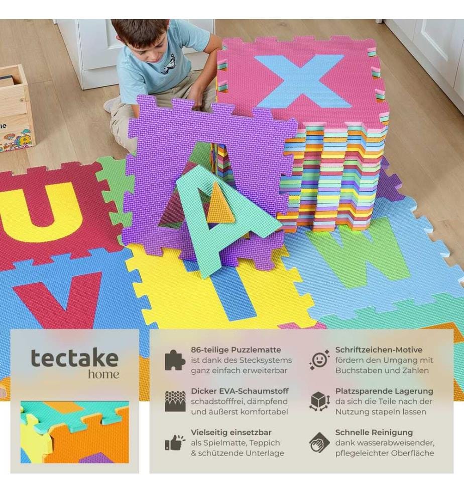 Tappeto puzzle da 86 pezzi - colorato