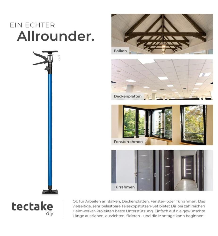 4 Deckenstützen 115 bis max 290 cm - blau