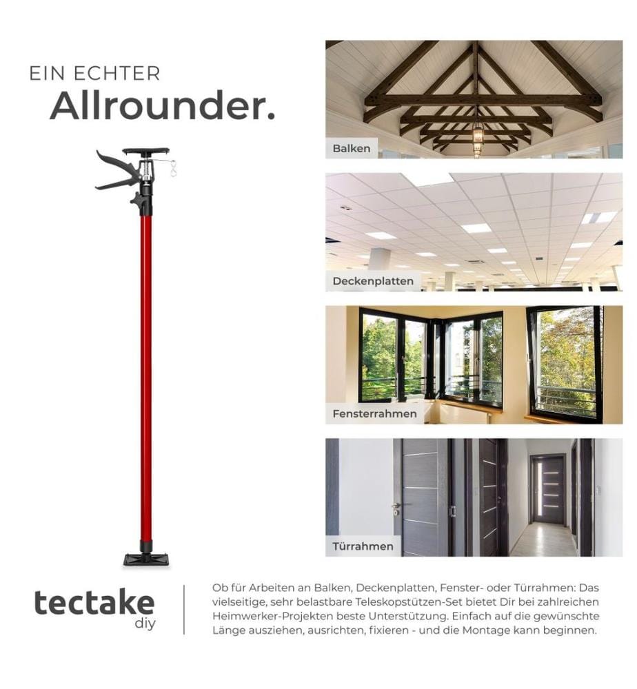 4 Deckenstützen 115 bis max 290 cm - rot