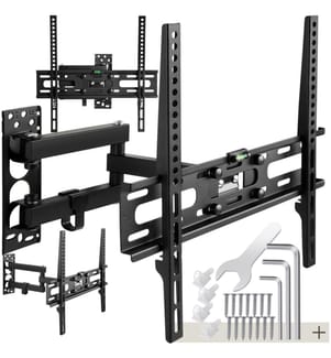Television Bracket - 26-75 inch screens, extendable, tilt, swivel TV wall mount - black
