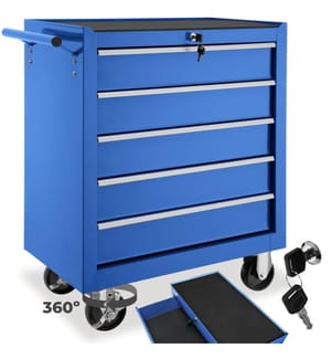 Werkzeugwagen mit 5 Schubladen - blau