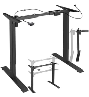 Telaio per scrivania elettrico regolabile in altezza 85-129 x 65 x 71-121 cm - nero