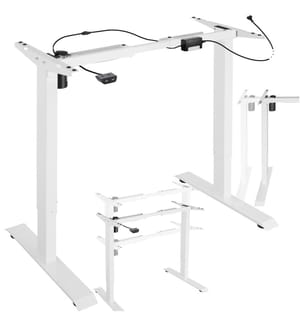 Telaio per scrivania elettrico regolabile in altezza 85-129 x 65 x 71-121 cm - bianco
