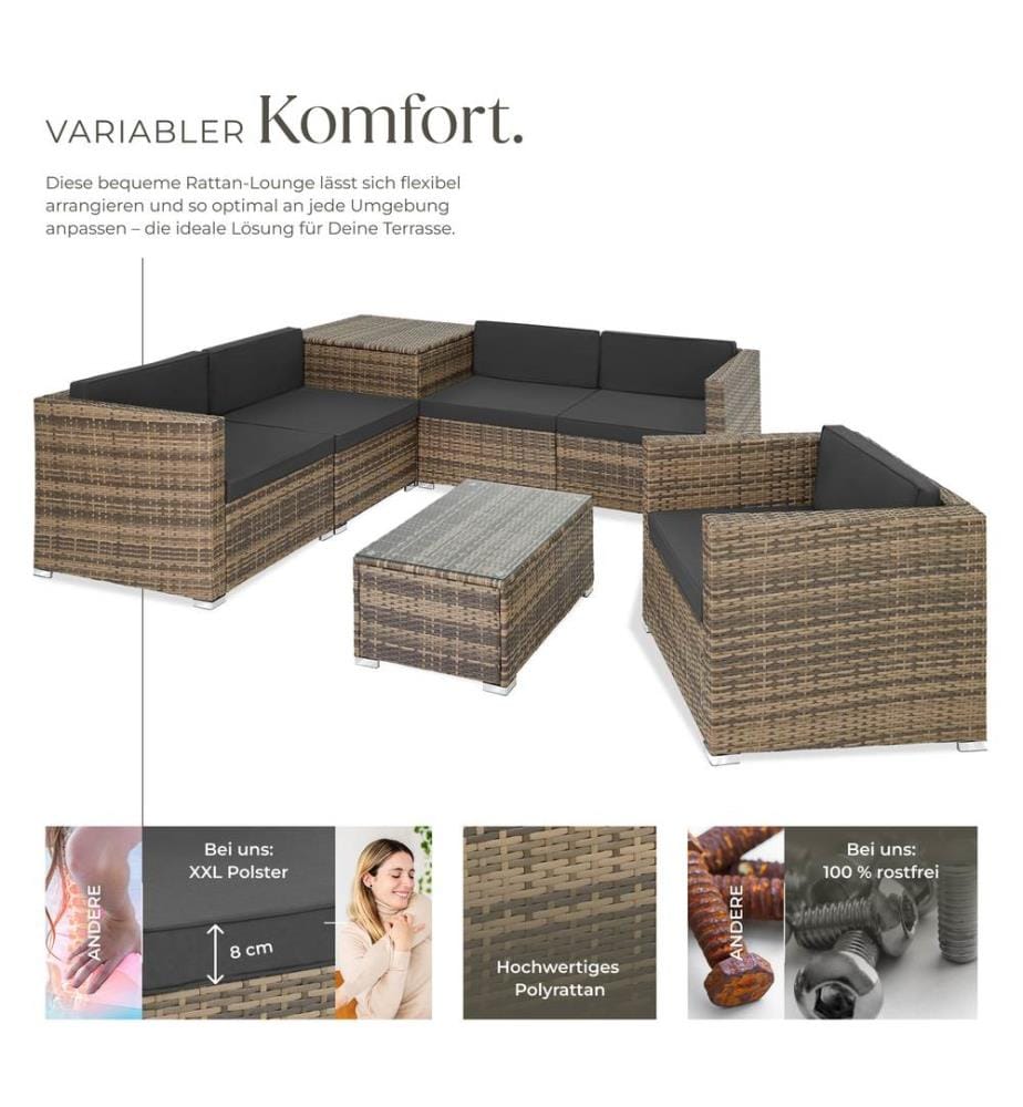 Rattan Lounge Pisa - natur