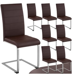 Esszimmerstühle Schwingstühle - braun, 8er Set