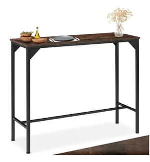 Dining Table Kerry - high, breakfast bar style - Industrial wood dark, rustic