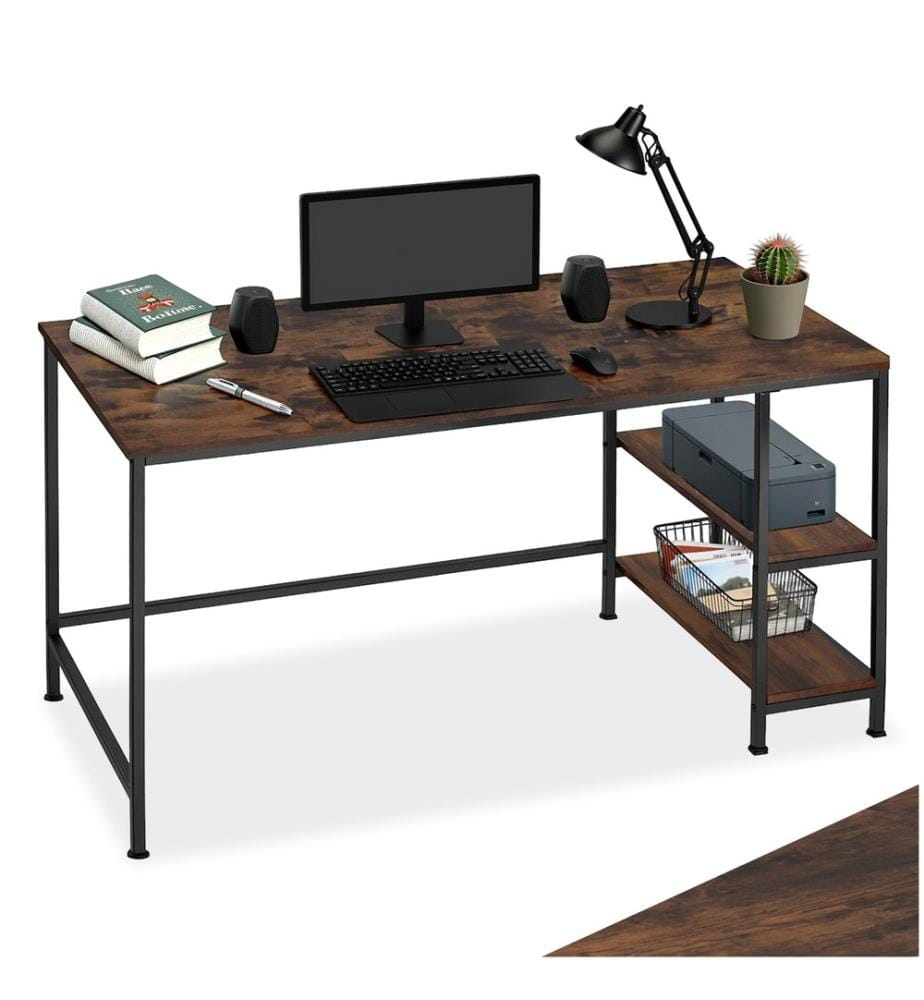Computer-Schreibtisch Canton 120x60x75,5 cm - Industrial Holz dunkel, rustikal