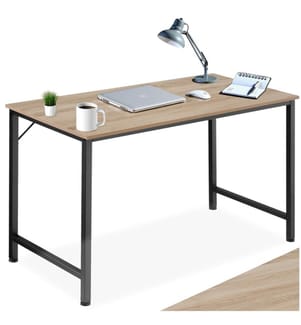 Table de bureau Jenkins - Bois clair industriel, Chêne Sonoma, 140 cm