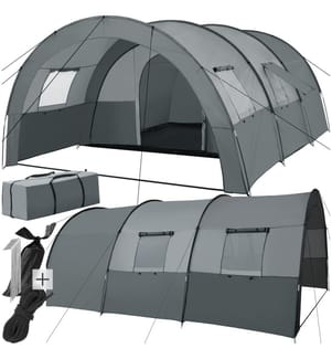 Tenda a tunnel Roskilde per 6 persone - grigio chiarogrigio scuro