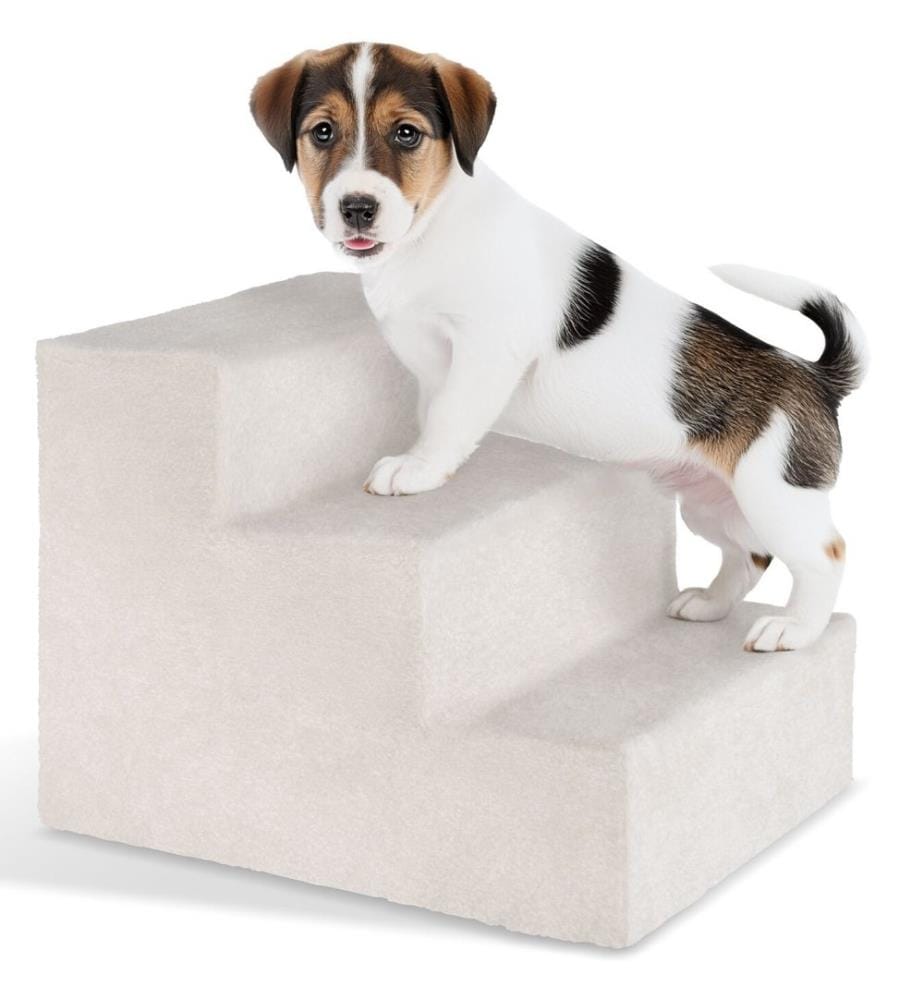 Haustiertreppe Paw Path mit Plüschbezug 37 x 45 x 34,5 cm - Sand