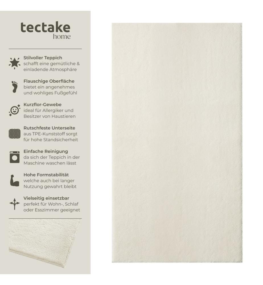 Kurzflorteppich Soft Zone - creme, 80 x 150 cm