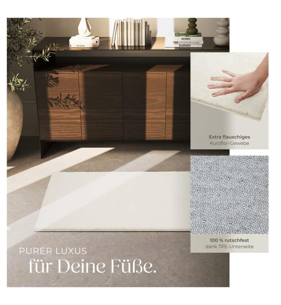 Kurzflorteppich Soft Zone - creme, 80 x 150 cm