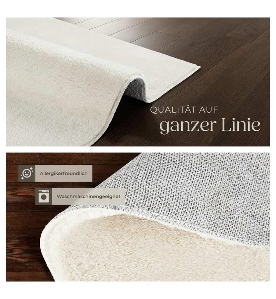Kurzflorteppich Soft Zone - creme, 80 x 150 cm