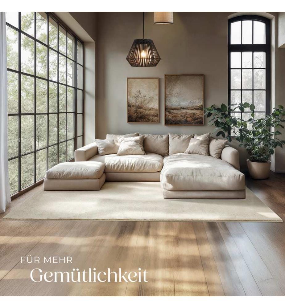 Kurzflorteppich Soft Zone - beige, 160 x 230 cm