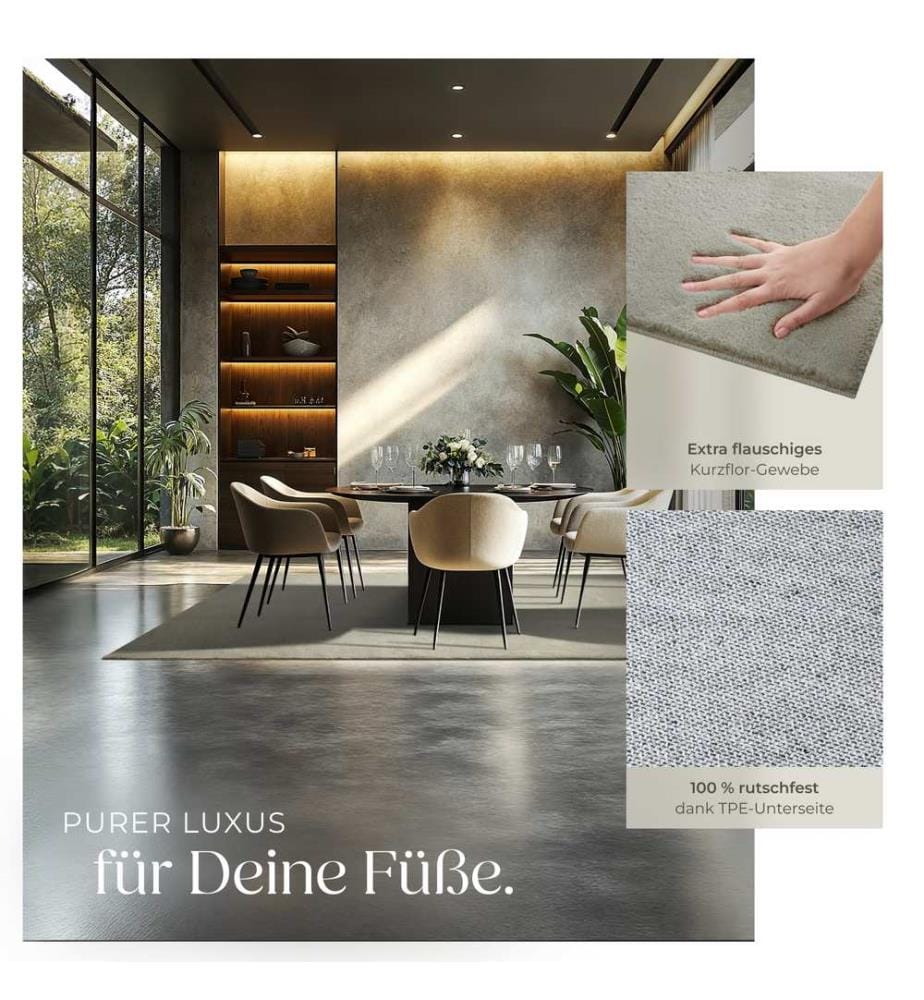 Kurzflorteppich Soft Zone - Sand, 160 x 230 cm