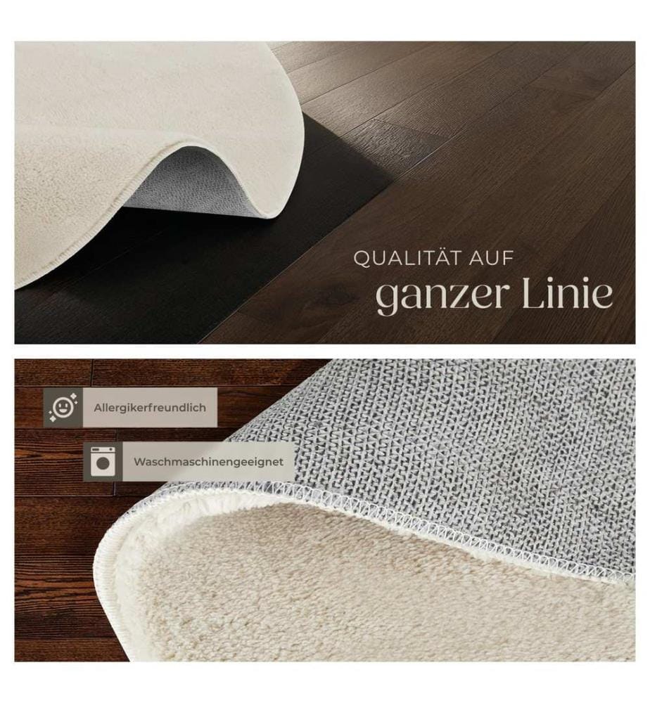Kurzflorteppich Soft Zone - beige, Ø 120 cm