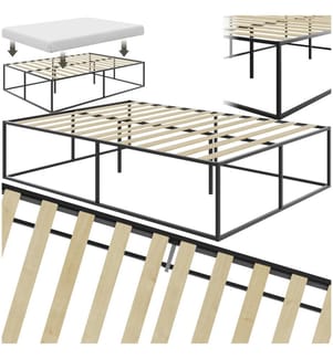 Cadre de lit en acier KYOTO avec sommier à lattes, 250 kg - 140 x 200 x 46,5 cm