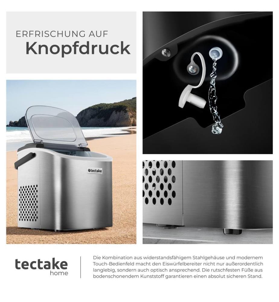 Machine à glaçons ARCTIC capacité de 1,2 L avec 2 tailles de glaçons - argent