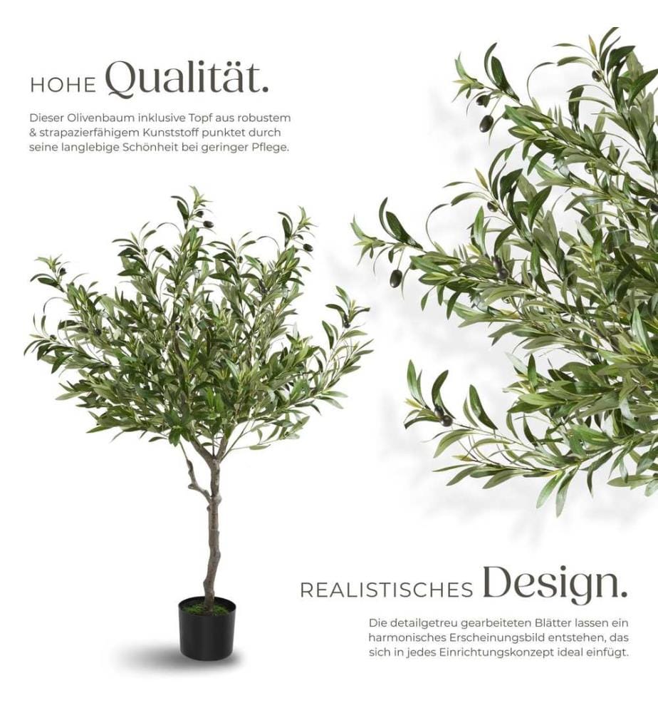 Artificial Plant - olive tree, realistic look, low-maintenance - 120 cm