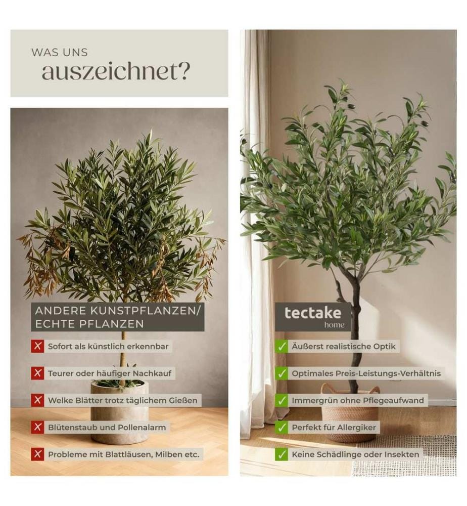 Artificial Plant - olive tree, realistic look, low-maintenance - 120 cm