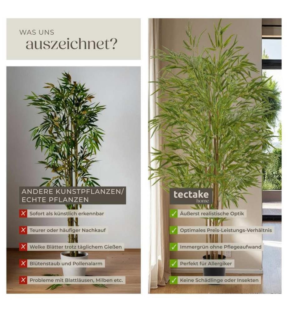 Albero di bambù artificiale Bambosa, consistenza realistica - 150 cm