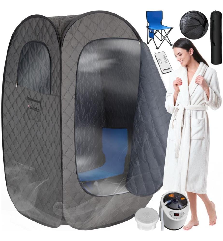 Mobile Dampfsauna ThermaLuxe I, 1000 W, 15 Temperaturstufen - dunkelgrauschwarz