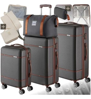 Ensemble de valises MADISON 13 pièces avec serrure TSA - gris anthracite