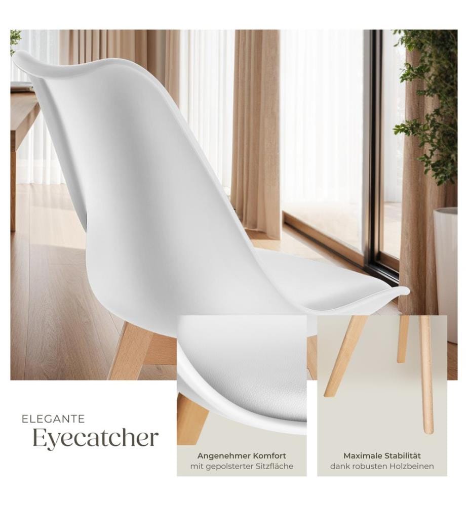 Esszimmerstühle Frederikke - weiss, 6er Set