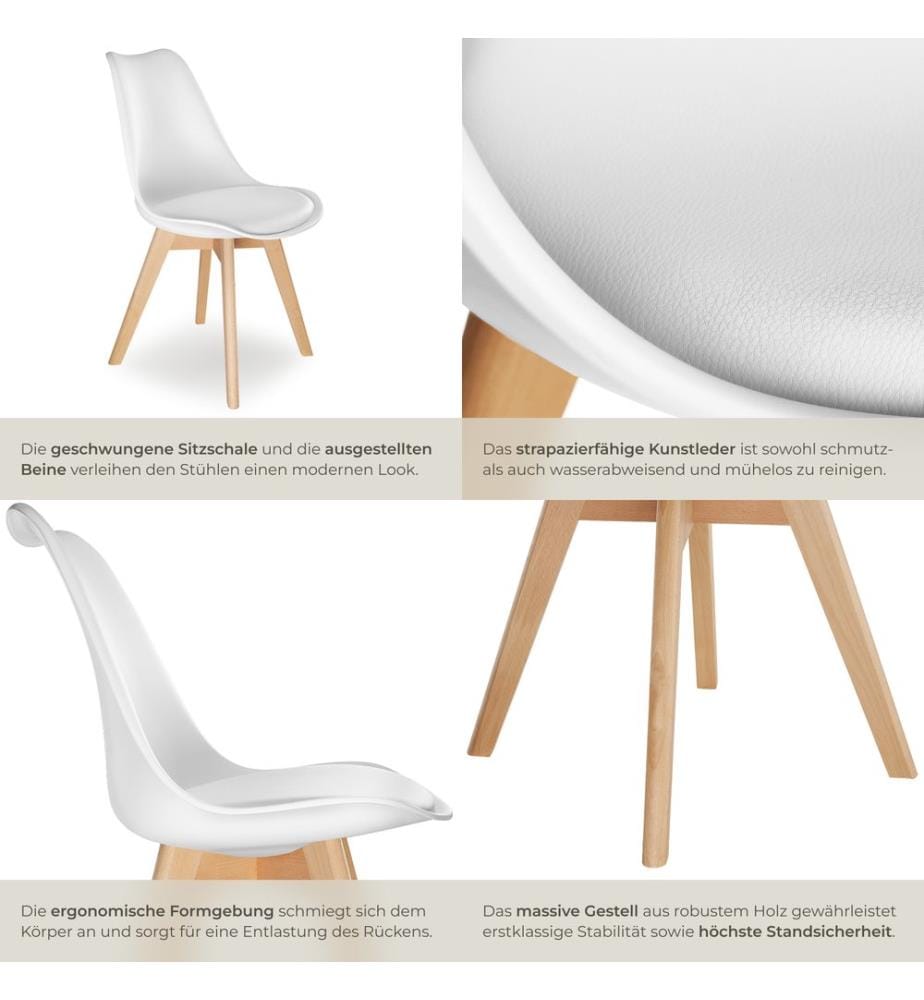 Esszimmerstühle Frederikke - weiss, 6er Set