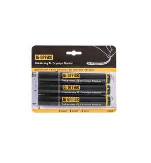 BI-OFFICE - Whiteboard-Marker Inkstring Schwarz, 3 Stück