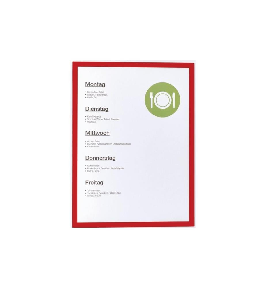 MAGNETOPLAN - Cadre de présentation Fenêtre A4 Rouge, 5 pièces