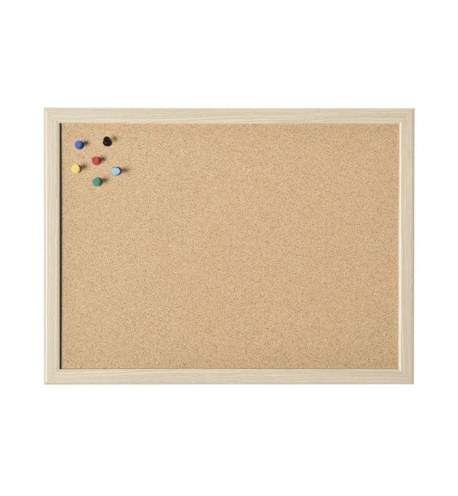 MAGNETOPLAN - Tableau d'affichage avec cadre en bois 100 cm x 60 cm, Brun
