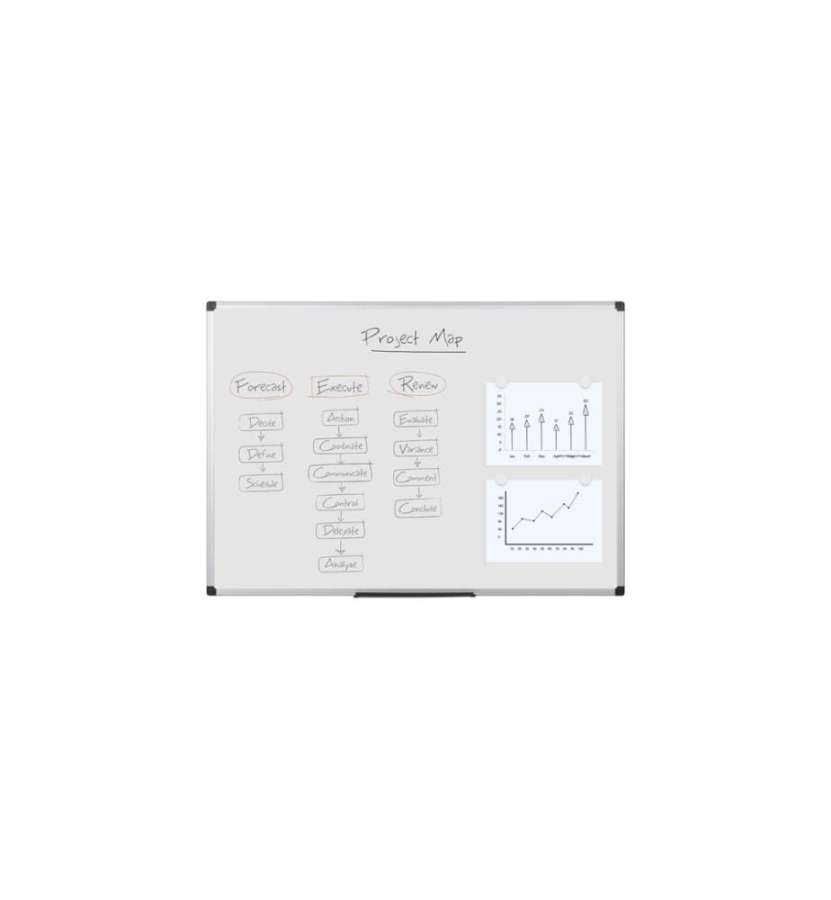 BI-OFFICE - Tableau blanc magnétique 120 cm x 180 cm, Blanc