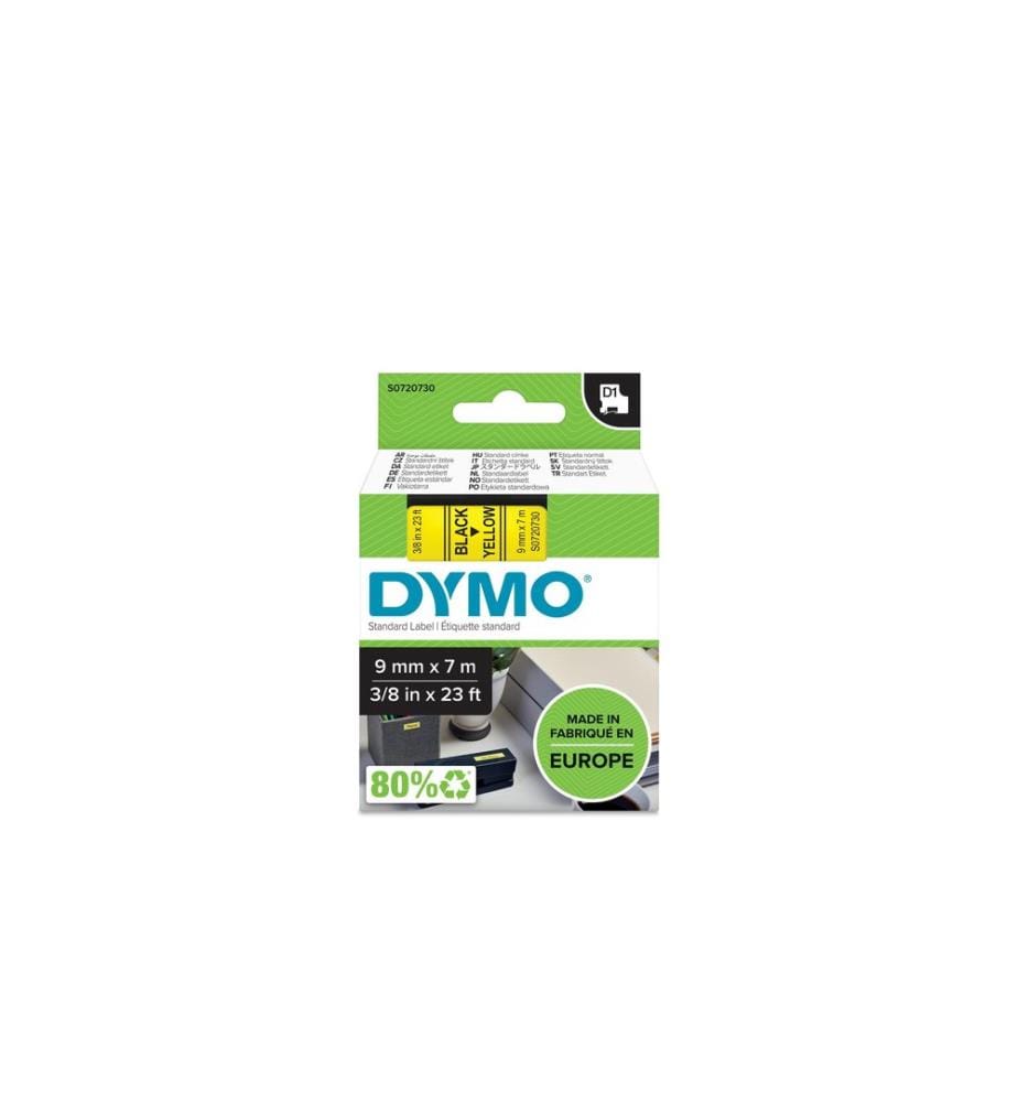 DYMO - Ruban d'étiquettes D1 Noir auf Jaune